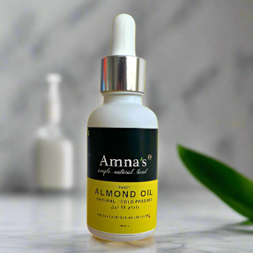 buy pure almond oil for skin care in Pakistan by amnasorganics