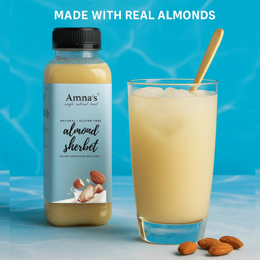Amna's Refreshing real almond sherbet drink for summers in Pakistan