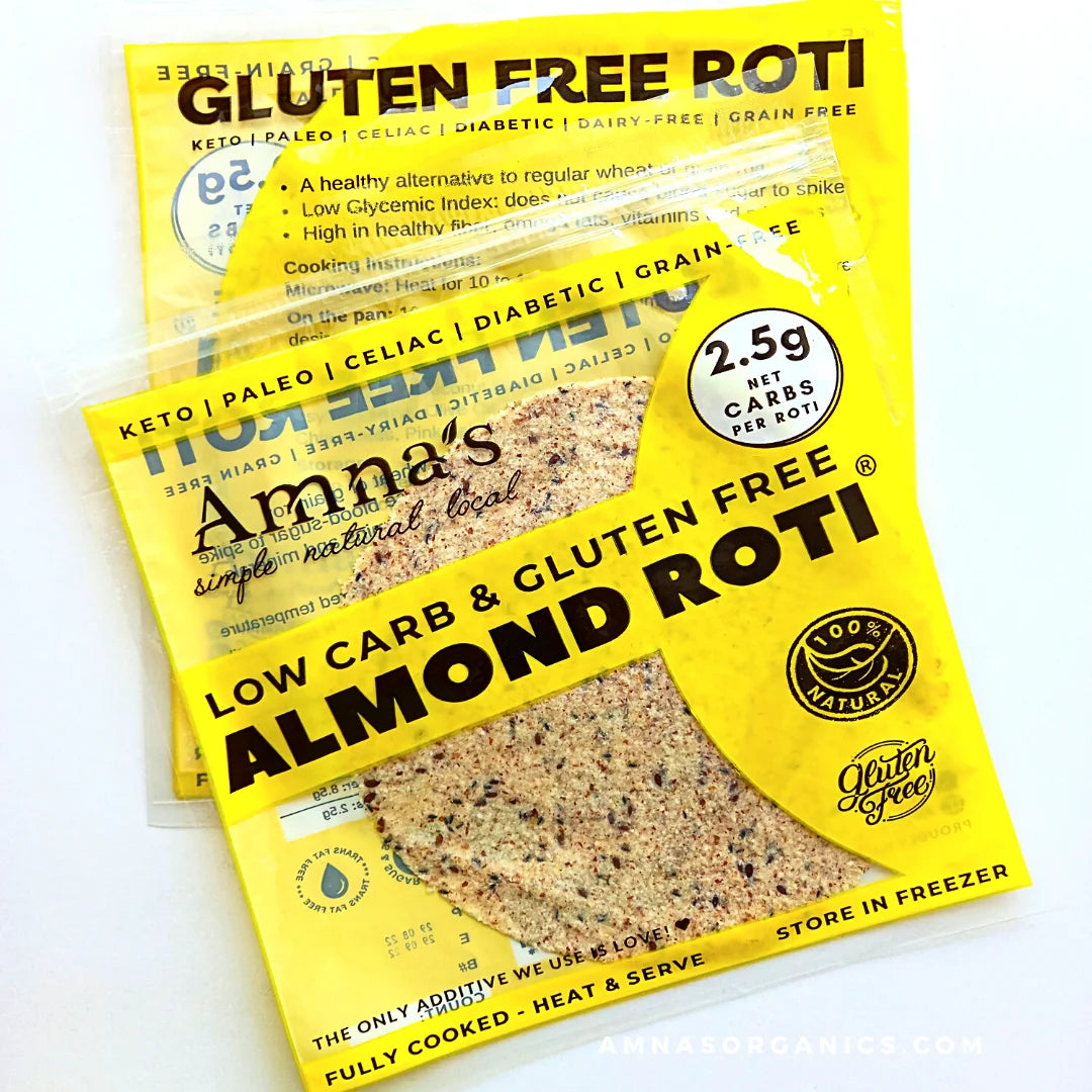 Almond Roti Gluten-Free Low Carb Tortilla Bread (Keto, Paleo, Diabetic, & Celiac) - - gluten free foods Pakistan Lahore Islamabad Karachi Amna's Naturals & Organics