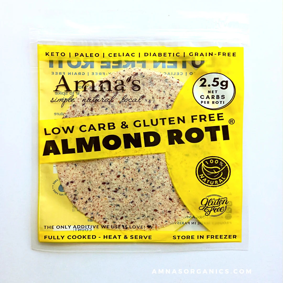 Almond Roti Gluten-Free Low Carb Tortilla Bread (Keto, Paleo, Diabetic, & Celiac) - - gluten free foods Pakistan Lahore Islamabad Karachi Amna's Naturals & Organics