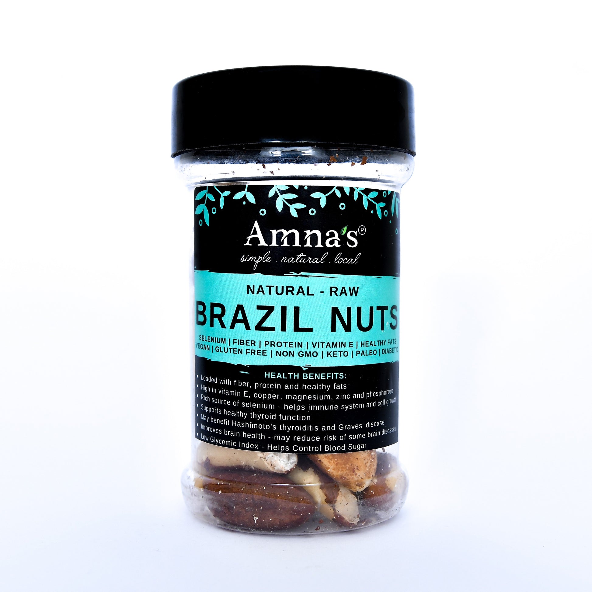 Brazil Nuts | Whole | Raw | Shelled | Unsalted - - gluten free foods Pakistan Lahore Islamabad Karachi Amna's Naturals & Organics