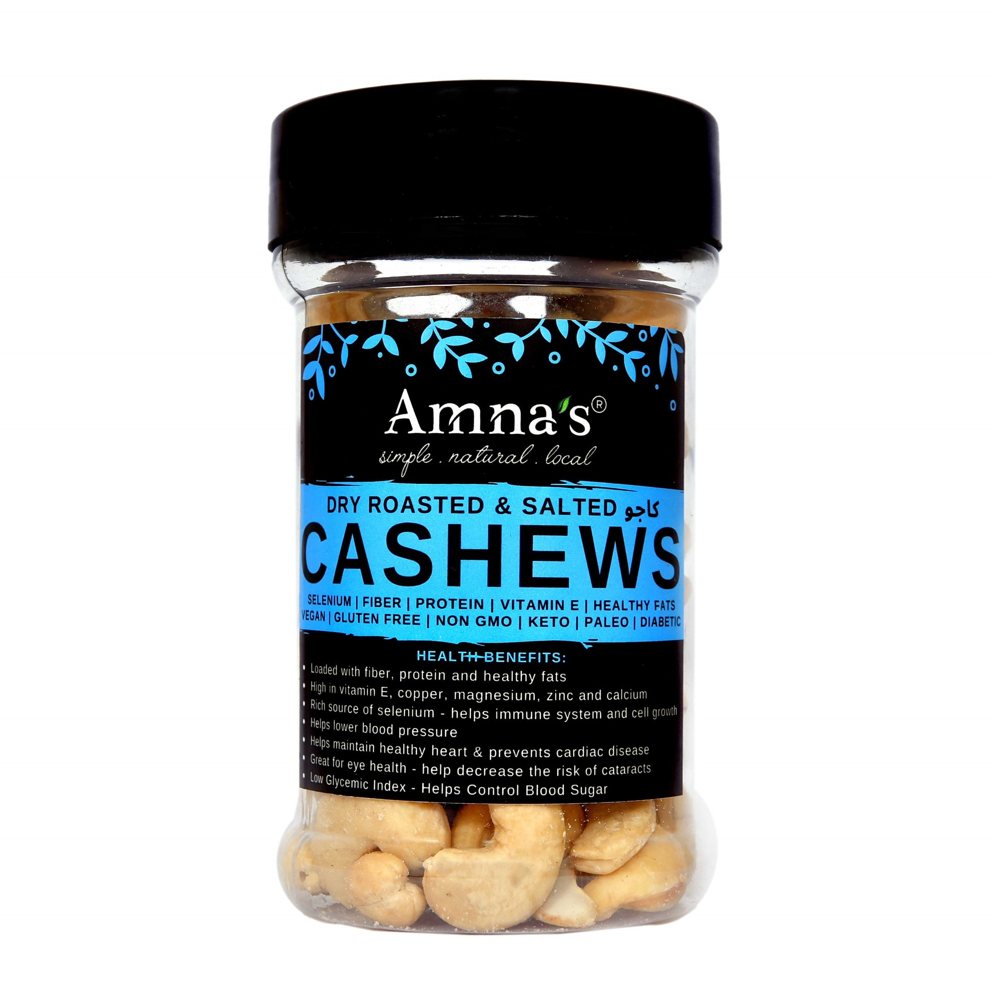 Cashews | Dry Roasted - - gluten free foods Pakistan Lahore Islamabad Karachi Amna's Naturals & Organics