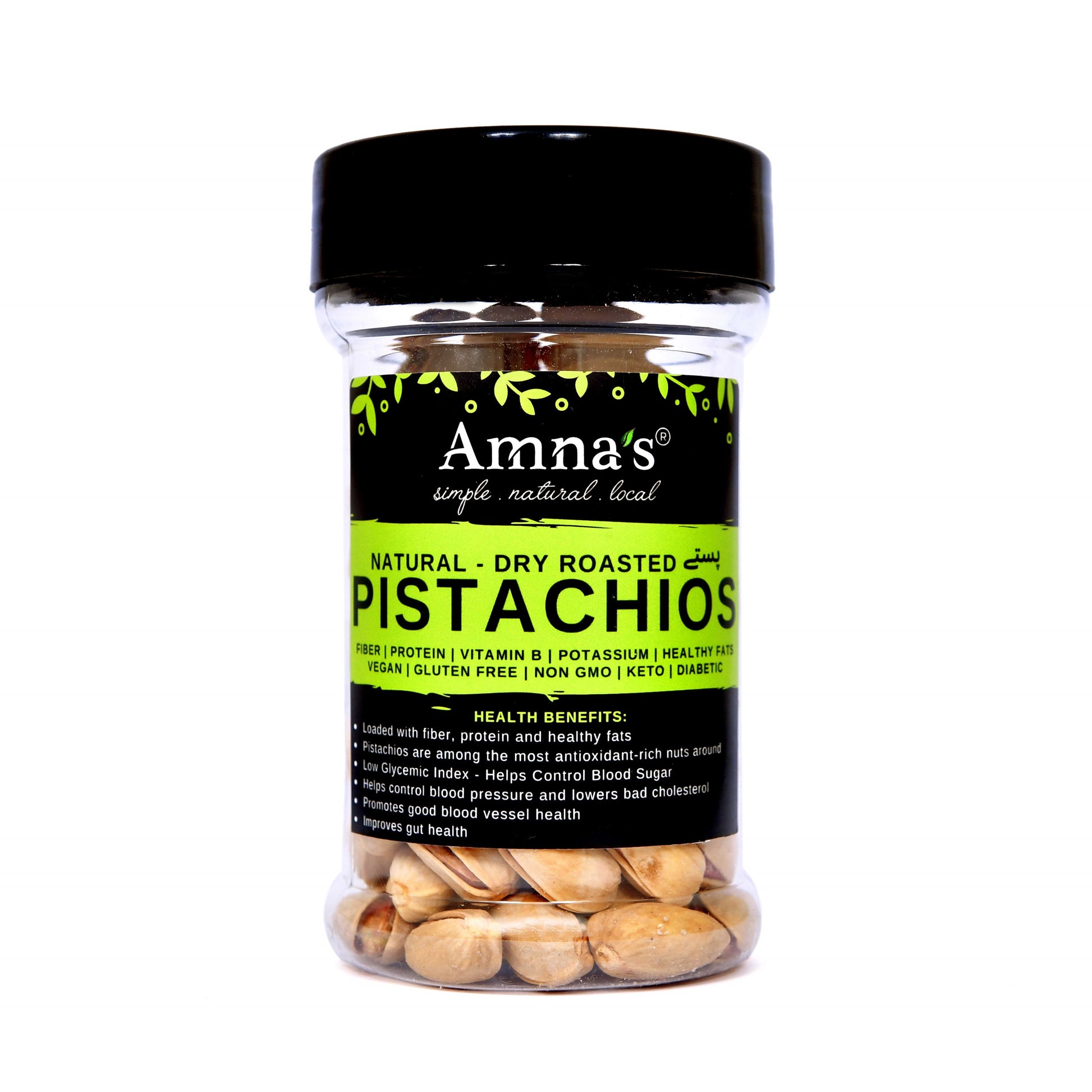 Pistachios | Dry Roasted | Salted - - gluten free foods Pakistan Lahore Islamabad Karachi Amna's Naturals & Organics