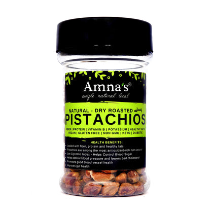 Pistachios | Dry Roasted | Salted - - gluten free foods Pakistan Lahore Islamabad Karachi Amna's Naturals & Organics