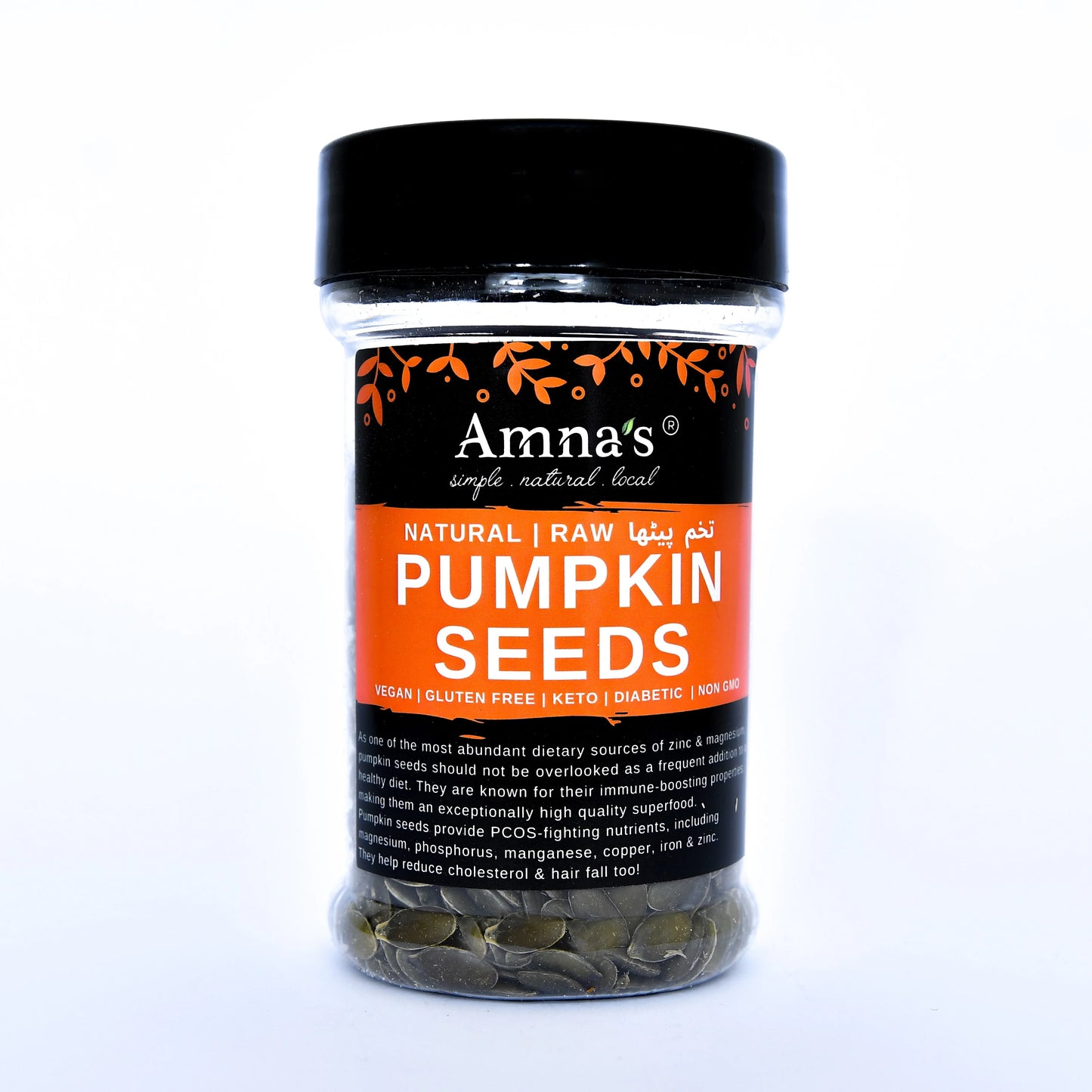 Raw Pumpkin Seeds - - gluten free foods Pakistan Lahore Islamabad Karachi Amna's Naturals & Organics