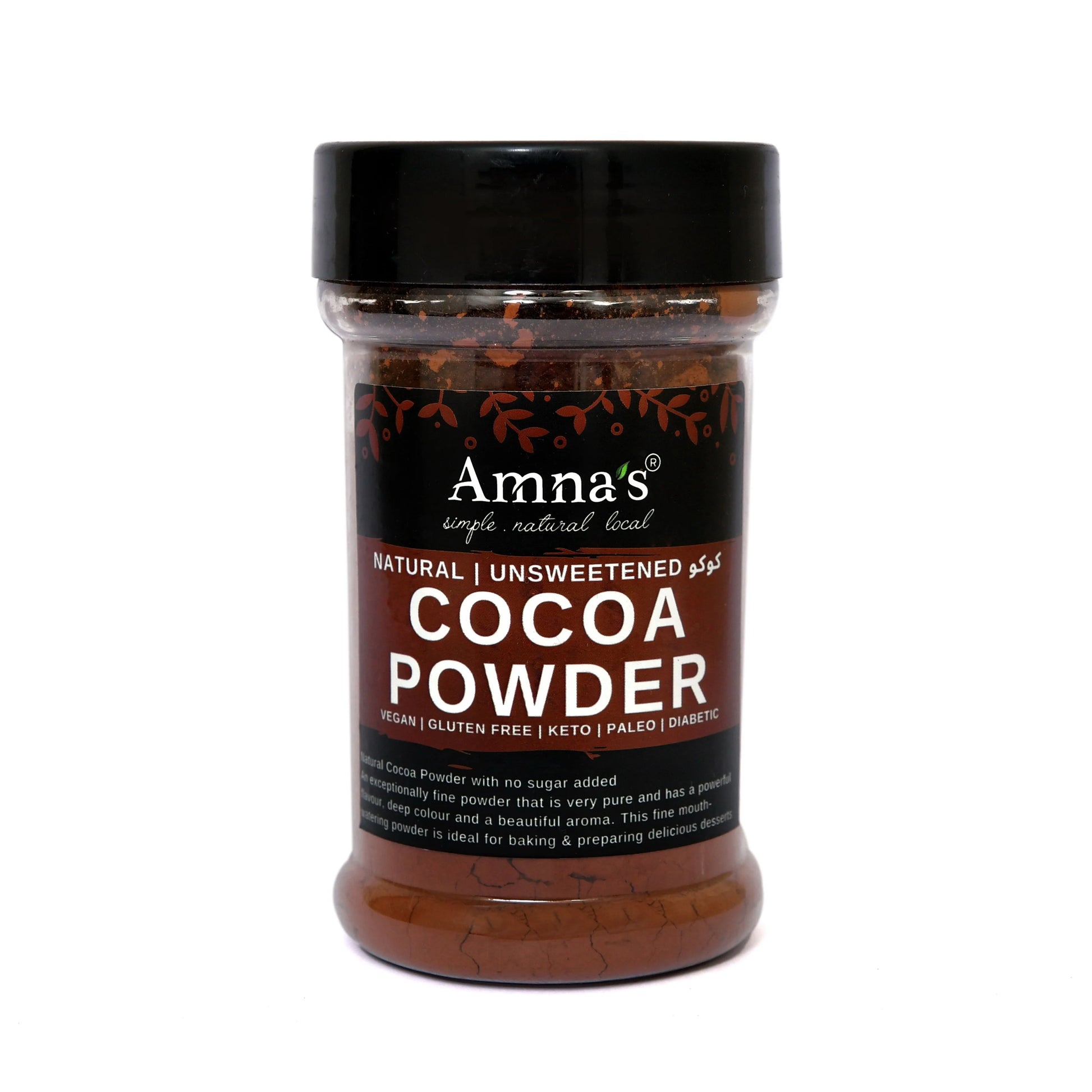 Cocoa Powder | Natural | Unsweetened - - gluten free foods Pakistan Lahore Islamabad Karachi Amna's Naturals & Organics