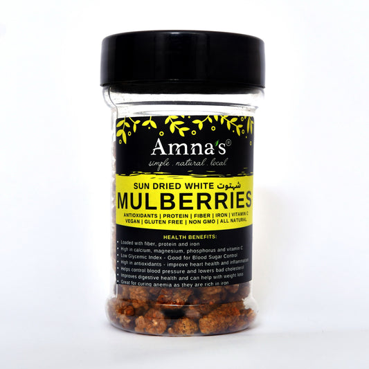Dried Mulberries | White | Zero Sugar - - gluten free foods Pakistan Lahore Islamabad Karachi Amna's Naturals & Organics