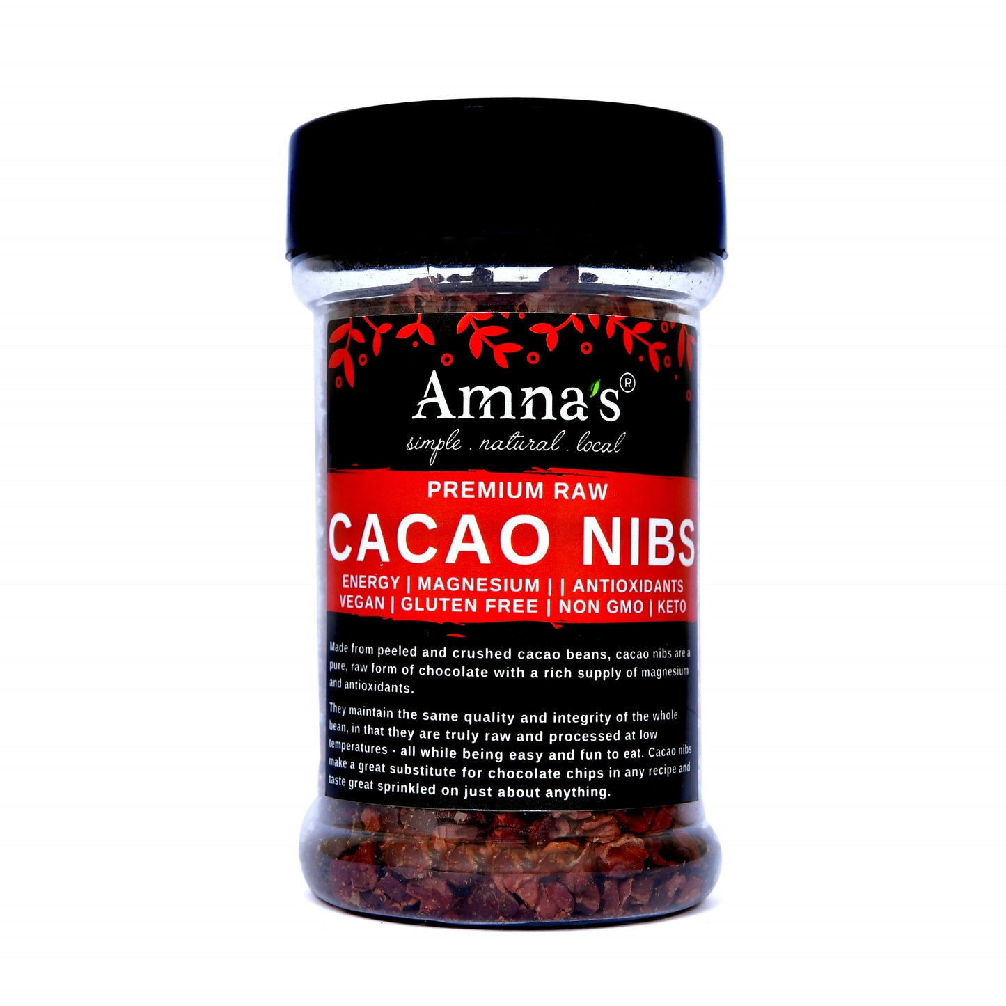Cacao Nibs | Organic Certified - - gluten free foods Pakistan Lahore Islamabad Karachi Amna's Naturals & Organics